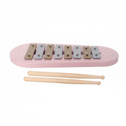 Houten xylofoon (roze/stip)