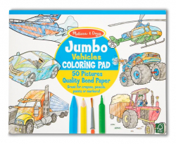 Jumbo Colouring Pad - Voertuigen