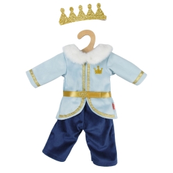 Kledingset met kroon Prins Luka (35-45 cm)