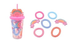 LaLa - Haar accessoires in drink beker, 2 assorti