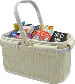 Luxe booschappenmand sand, inclusief winkelvulling