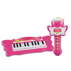 Mini-keyboard en karaoke microfoonset