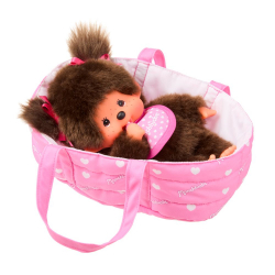 Monchhichi in draagmand (20 cm)
