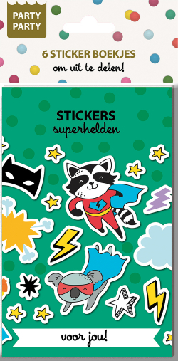 Party Party 6 Sticker boekjes - Superhelden Nieuw