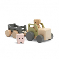 Play World - Houten tractorset (4-delig)
