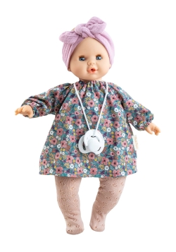 Pop Sonia (gebloemde jurk) met mechanisme (36 cm)