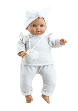 Pop Sonia (off-white/stippen) met mechanisme (36 cm)