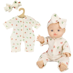 Poppenromper met haarband Fruit (28-35cm)