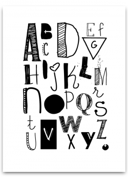 Poster A3 - ABC (zwart/wit)