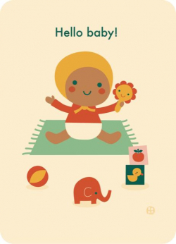 Postkaart Hello baby - Playing time