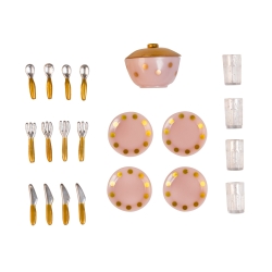 Set - Eetservies (roze/goud)
