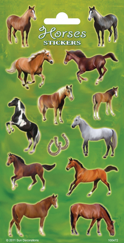 Stickervel paarden (groen)
