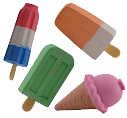 Stoepkrijt ijsjes op kaart, 2 stuks