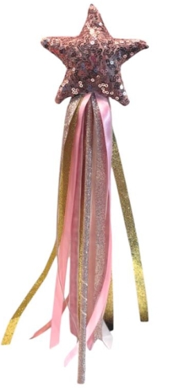 Toverstaf ster pailetten - roze
