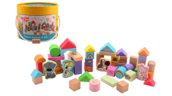 Woezel & Pip - Houten blokken in ton 50 stuks
