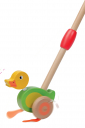 Houten duwfiguur eend