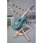 Houten gitaar (blauw/stippen)
