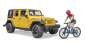 Jeep Wrangler Rubicon Unlimited met mountainbike en speelfiguur