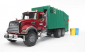 Mack-Granite vuilnisauto rood/groen