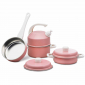 Pannenset groot (roze)