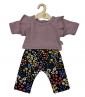 Poppenbroek en -shirt lavender flowers