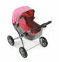 Poppenwagen Lilli (koraalroze/grijs)