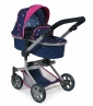 Poppenwagen Mika combi (blauw/roze/ster)