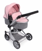 Poppenwagen Mika combi (lichtgrijs/roze)