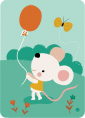 Postkaart Balloon mouse