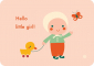 Postkaart Hello baby - Little girl