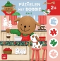 Puzzelen met Bobbie. 4-in-1-puzzel Kerstmis
