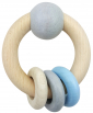 Rammelaar bol 3 ringen (naturel/blauw)
