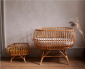 Rotan poppenbed (incl. matras)