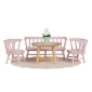 Set - Eettafel met 4 zitplaatsen (roze/hout)